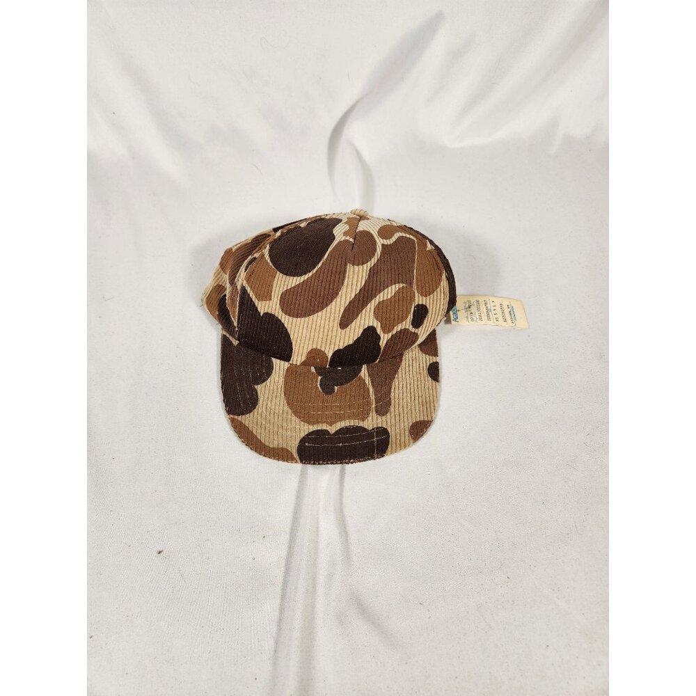 NOS 80's Camo Snapback Truckers Cap Corduroy Hunting Duck